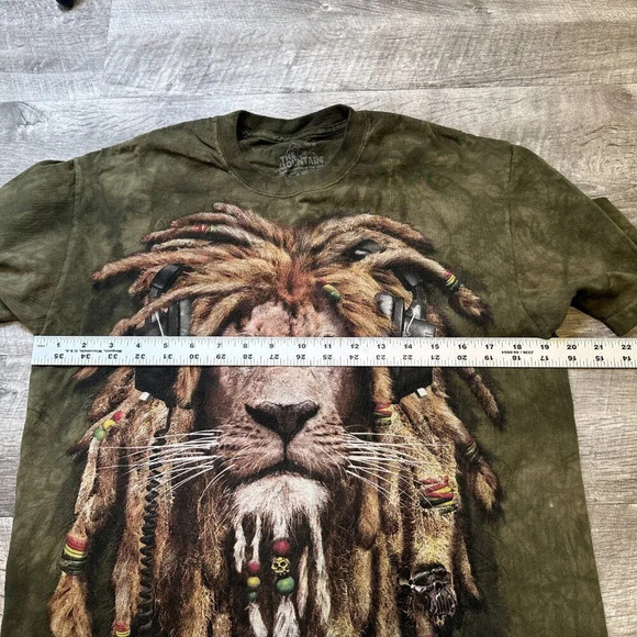 The Mountain T-Shirt Green Rasta Lion Bob Marley Nature Jungle Size Medium - Picture 3 of 5